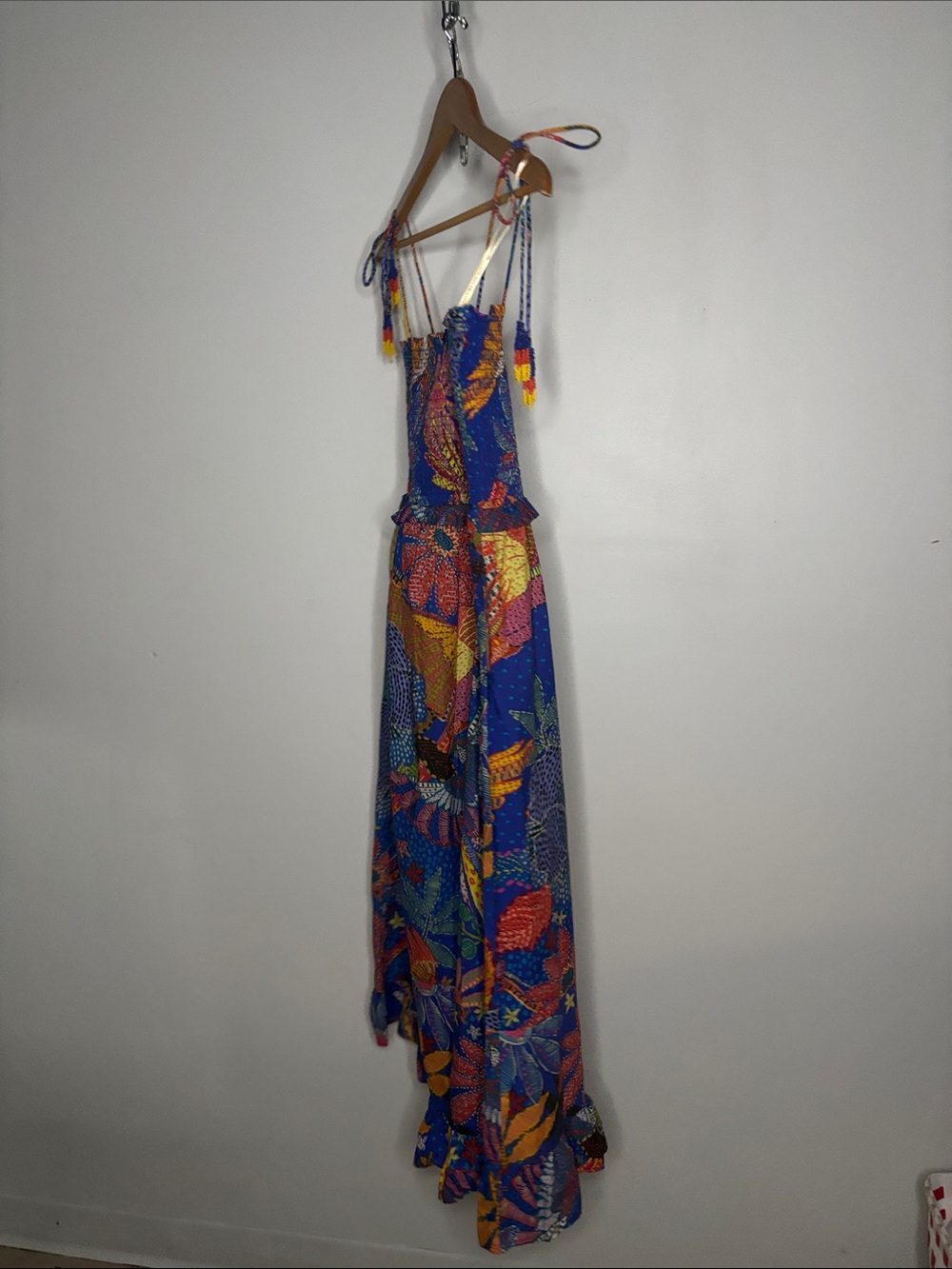 FARM Rio Blue Floral Print Maxi Dress with Orange Accents - Picture 8 of 11